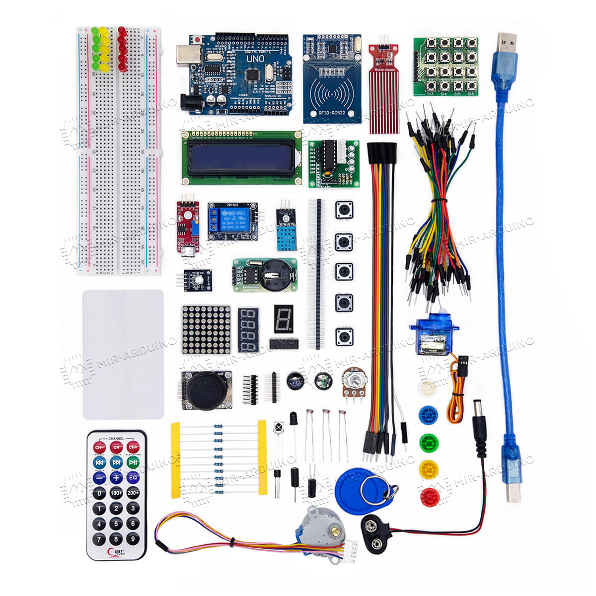 Купить набор для моделирования Ардуино Arduino UNO R3 9V Maximum KIT с RFID  модулем в Кирове, цена 3010 рублей в Mir-arduino.ru